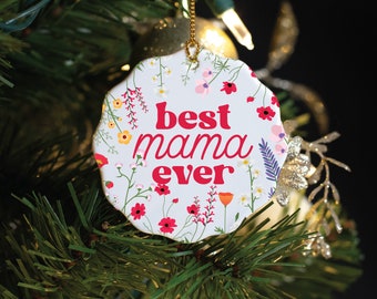 Mother's Day, Best Mama Ever Personalized Porcelain Ornament, Mama Gift, Custom Name Mom Gift, Mother's Day Gift