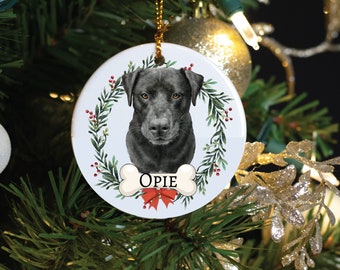 Custom Black Labrador Retriever Christmas Ornament