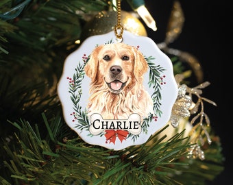 Custom Golden Retriever Christmas Ornament