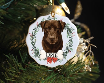 Custom Brown Labrador Retriever Christmas Ornament