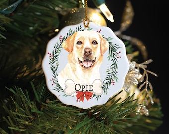 Custom Light Labrador Retriever Christmas Ornament