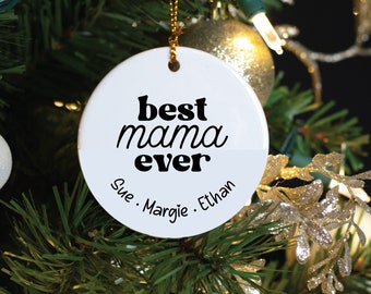 Mother's Day, Best Mama Ever Personalized Porcelain Ornament, Mama Gift, Custom Name Mom Gift, Mother's Day Gift