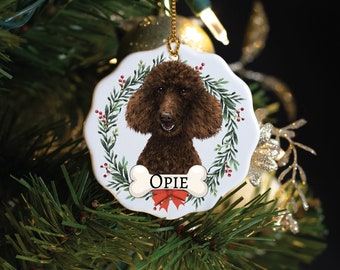 Custom Poodle Christmas Ornament