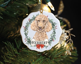 Custom Poodle Christmas Ornament