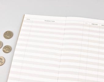 purchase tracker checkbook register traveler s notebook etsy