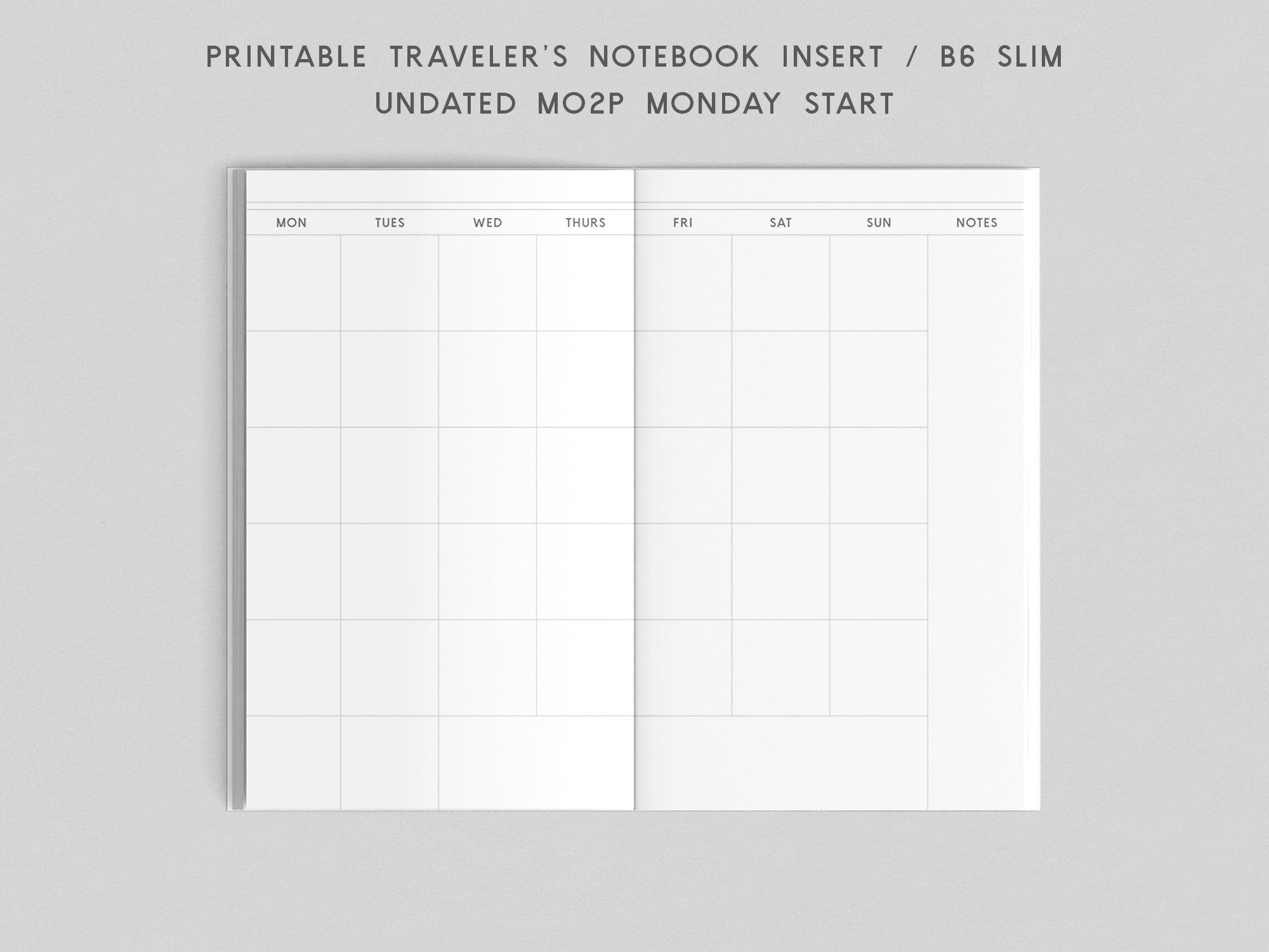 Paper &amp; Party Supplies Paper B6 Slim printable TN insert Simple Weekly ...