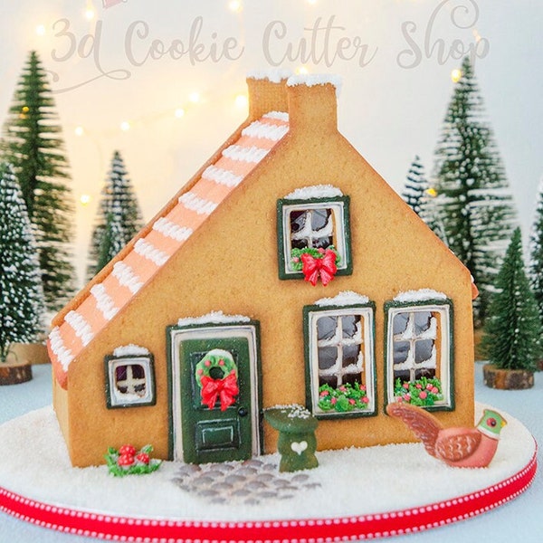 3D Gingerbread House Cookie Cutter Set 'Eilanderhuis Schiermonnikoog' | Gingerbread House kit | Fondant Cutters | Clay Cutters