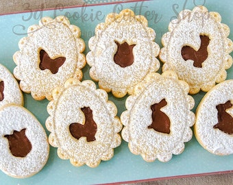 Easter Linzer Cookies Cutter Set + COOKIE RECIPE | Easter Egg Sandwich Cookies | Easter Gift | Bakers Gift | Keksausstecher | Emporte Piece