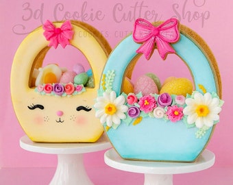 3D Easter basket Cookie Cutter Set | Fondant Cutters | Clay Cutters