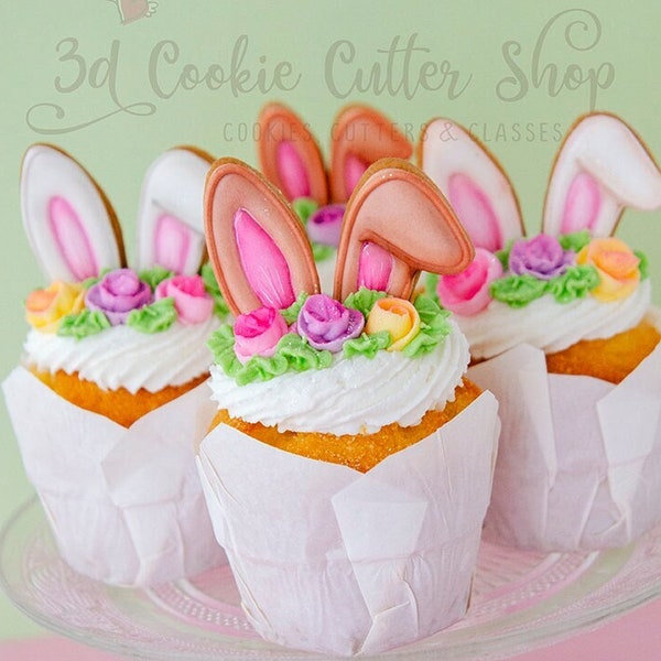 Bunny Ears Cookie Cutter | Fondant Cutter | Cupcake Topper | Cake Topper