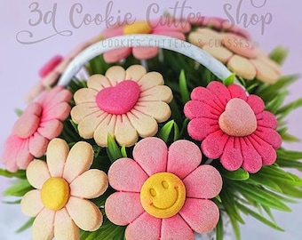 3D Smiley Flower + STAMP Cookie Cutter Set + COOKIE RECIPE | Biscuit - Fondant - Clay Cutters | Blume Keksausstecher | Fleur Emporte Piece