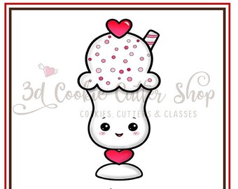 Ice Cream Sundae Cookie Cutter | Fondant Cutter | Clay Cutter