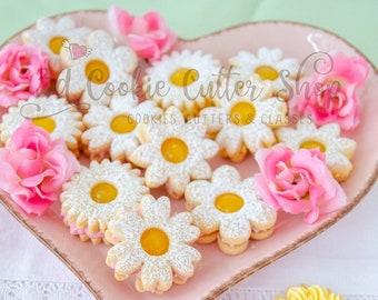 Ensemble d'emporte-pièces pour sandwich aux fleurs + RECETTE DE BISCUITS LINZER | Cadeau de la fête des Mères | Cadeau de Pâques | Keksausschercher | Importer une pièce