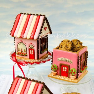 Gingerbread House Cookie Jar Cookie Cutter Set Gingerbread House Kit Clay Cutters Fondant Cutters afbeelding 1