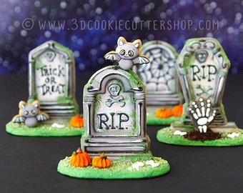 3D Halloween Tombstone Cookie Cutter Set