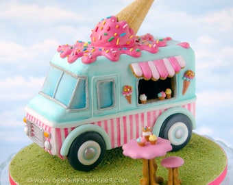 3D Gingerbread Ice Cream Truck Cookie Cutter Set