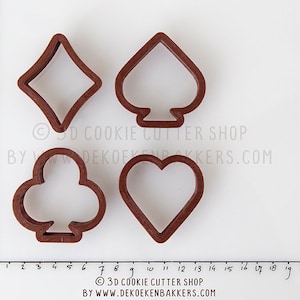 Juego de cortadores de galletas mini/micro con símbolos de naipes | Galleta - Fondant - Cortadores De Arcilla | Keksausstecher | Importar Pieza