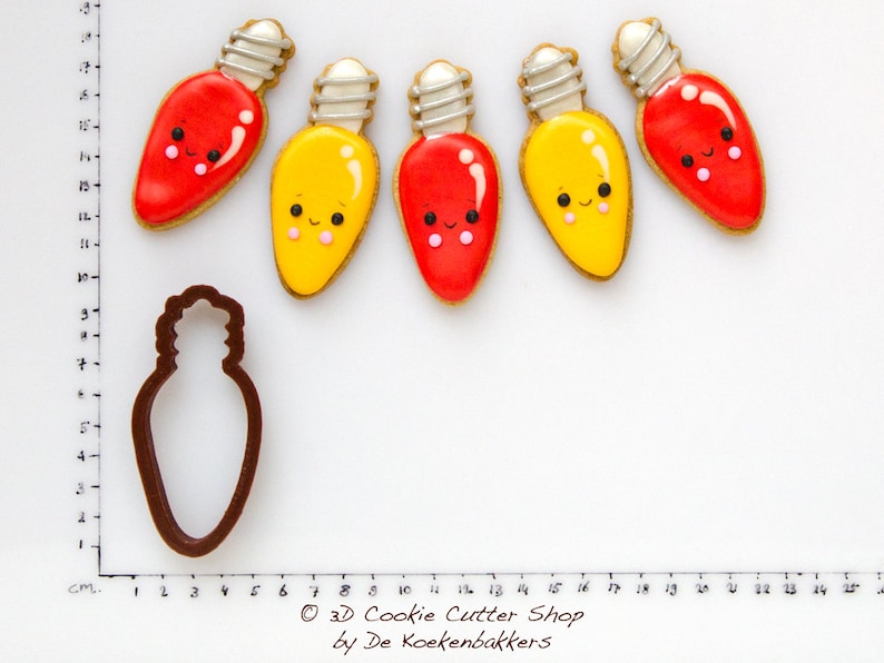 Christmas Light Bulb Cookie Cutter Etsy