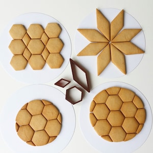 Geometric Mini Cookie Cutter Set | Mosaic Cookie Platter Cutters | Clay - Fondant - Biscuit Cutters
