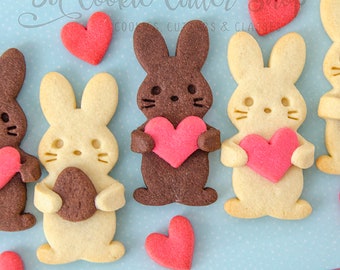 Hugging Bunny Ausstechformen-Set + Keksrezept | Keks - Fondant-Ausstecher | Ostergeschenk | Leckerli für Kinder | Keksausstecher | Stück importieren