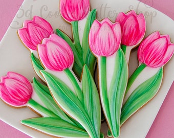 Set di stampini per biscotti a tulipano alto e magro | Fondente - Argilla - Tagliabiscotti | Fiori primaverili | Regalo per Pasqua | Festa della mamma | Keksausstecher