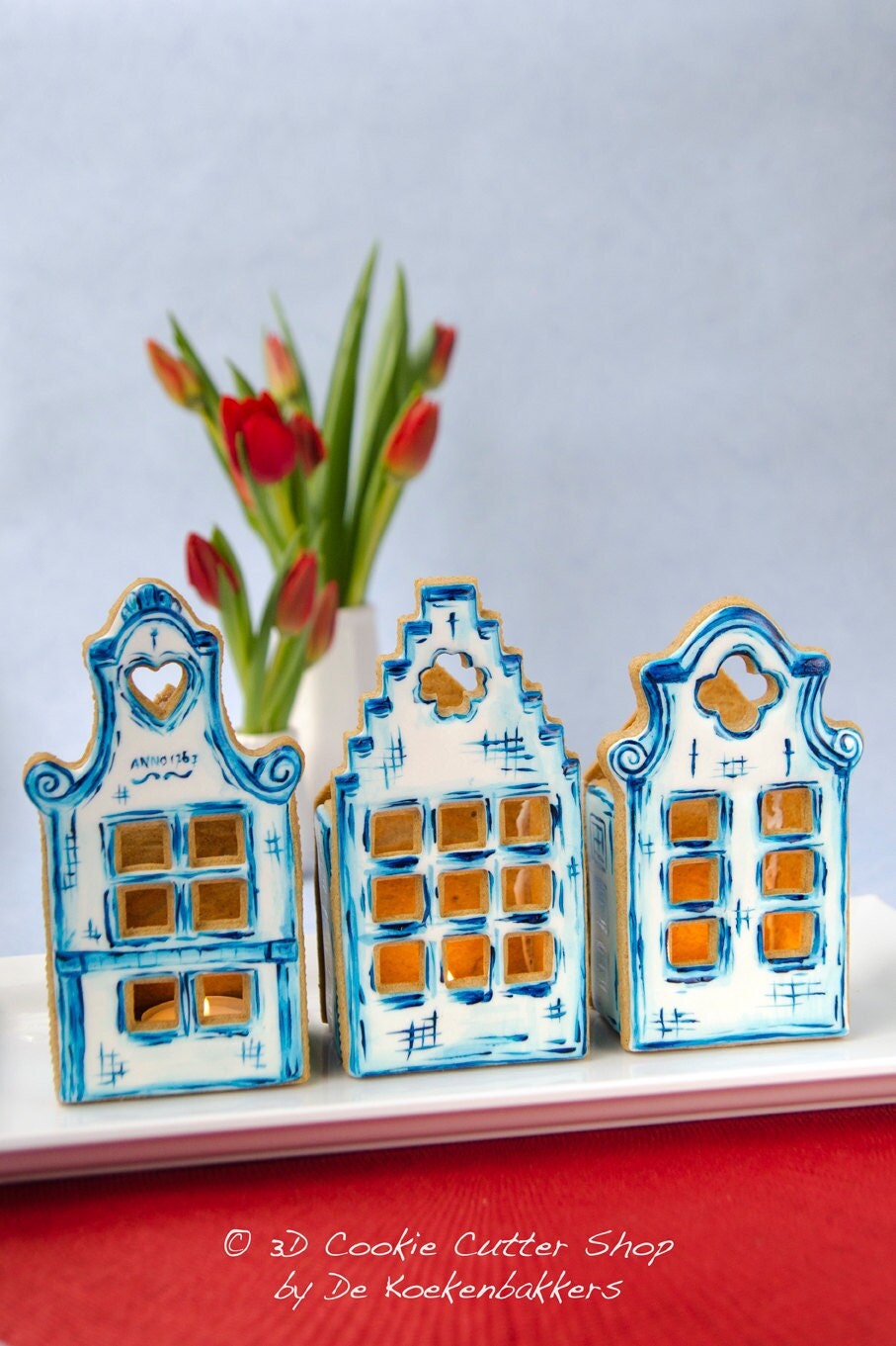 3D Gingerbread Canal House Trio Cookie Cutter Set | Fondant Cutters | Clay House Cutter Set | Haus Ausstecher