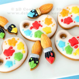 Paint Palette & Brush Cookie Cutter Set | Biscuit - Fondant - Clay Cutter | Back to School Gift | Keksausstecher | Emporte Piece