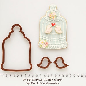 Conjunto de cortadores de biscoitos em formato de gaiola | Cortadores de biscoitos - fondant - argila | Cortadores de biscoitos | Peça importada