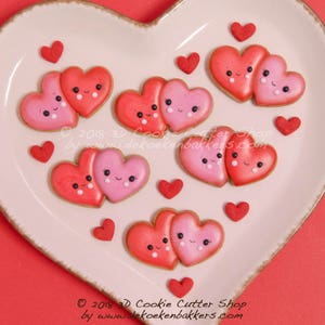 Double Heart Cookie Cutter, Double Heart Fondant Cutter, Double Heart Clay  Cutter