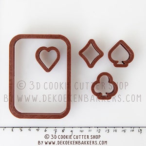 Carte à jouer + Symboles Cookie Cutter Set | Biscuit - Fondant - Découpeurs d'argile | Keksausschercher | Importer une pièce
