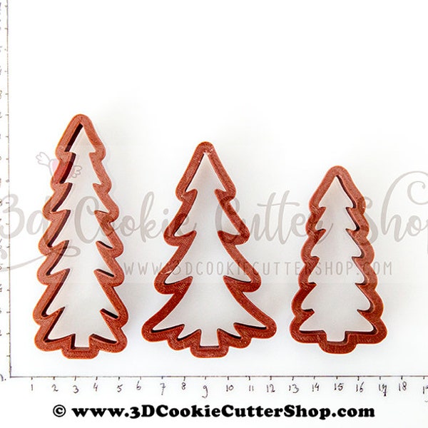 Tall & Skinny Christmas Tree Trio Cookie Cutter Set