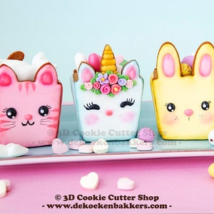 Ensemble de coupe-boîtes à biscuits animaux 3D | Boîte de friandises pour enfants | Coupeurs d'argile | Coupe-fondants