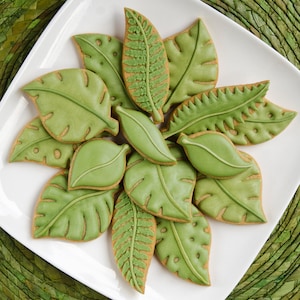 Set di stampini per biscotti a foglia verde | Fondente - Argilla - Tagliabiscotti | Blatt Keksausstecher | Importa pezzo