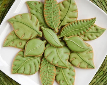 Green Leaf Cookie Cutter Set | Fondant - Clay - Biscuit Cutters | Blatt Keksausstecher | Emporte Piece
