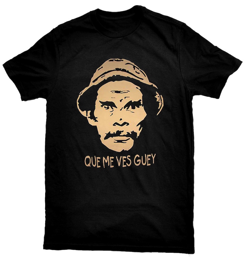 Que Me Ves Guey Black T-Shirt image 1