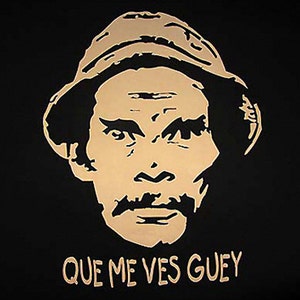 Que Me Ves Guey Black T-Shirt image 2