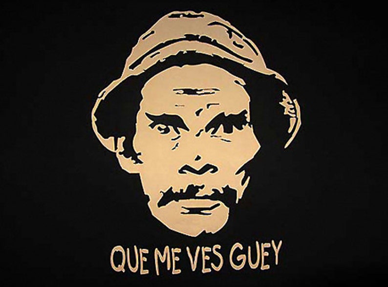 Que Me Ves Guey Black T-Shirt image 2