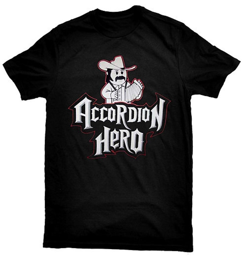 Accordion Hero Funny Mexican Latino T-Shirt image 1