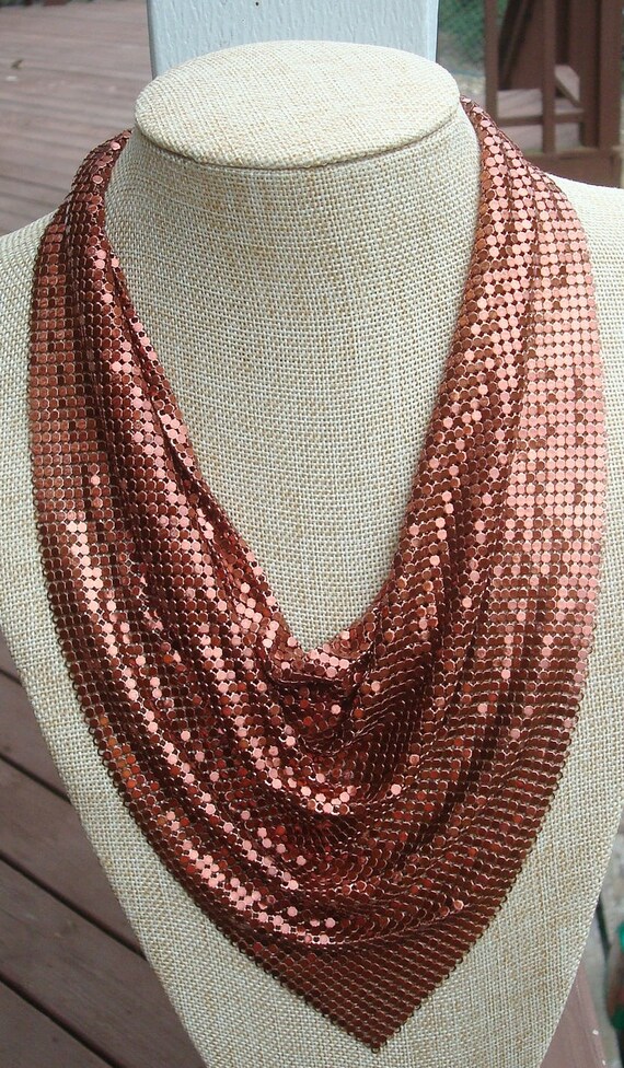 Whiting and Davis Shimmering Copper Enamel Mesh B… - image 6