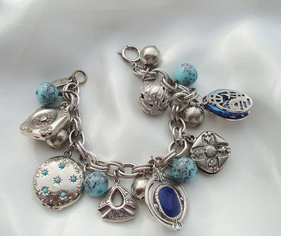 Accessocraft Faux Lapis Charms Faux Turquoise Char
