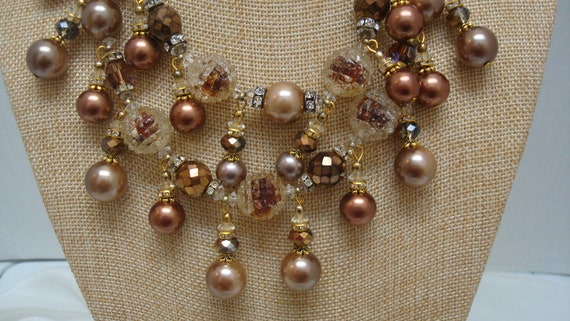 Vendome Beige Copper Bronze Beads German Givre Be… - image 3