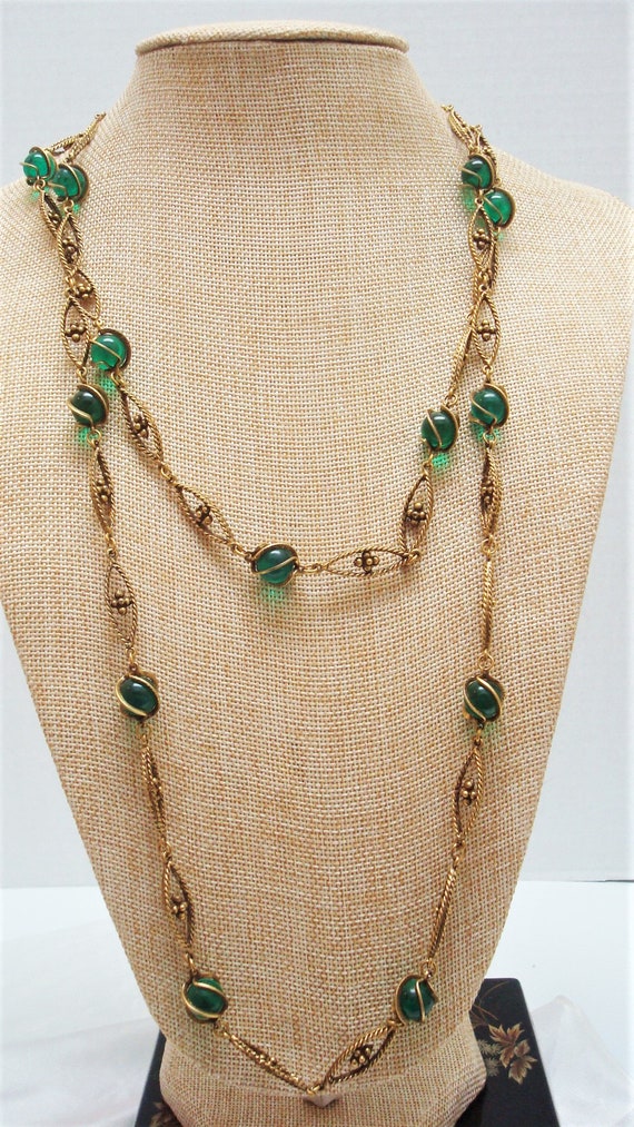 Corocraft Caged Emerald Acrylic Beads Goldtone Ova