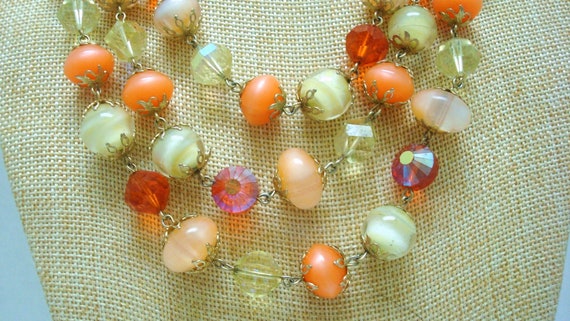 Vendome Yellow Opaline Bead Orange Opaline Bead  … - image 2