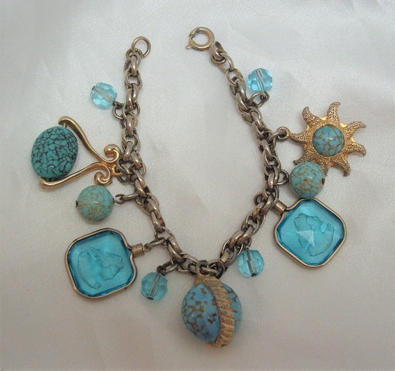 Imitation Turquoise Bead Slide-on Charm Sterling Silver Imitation Turquoise Bead Slide-on Charm Sterling Silver
