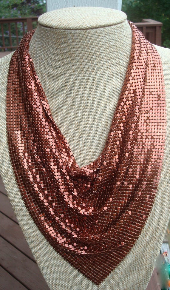 Whiting and Davis Shimmering Copper Enamel Mesh B… - image 7