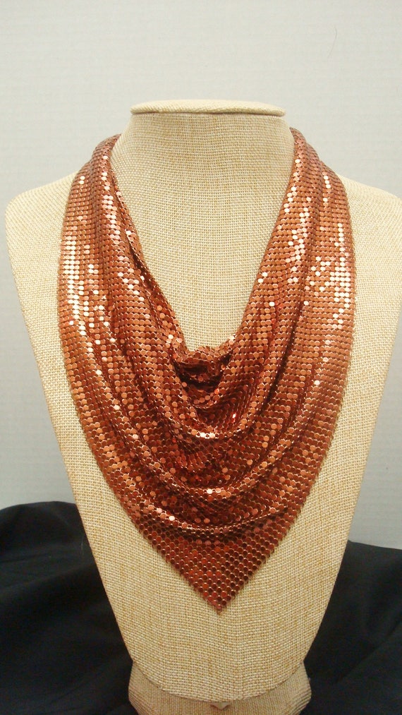 Whiting and Davis Shimmering Copper Enamel Mesh B… - image 5