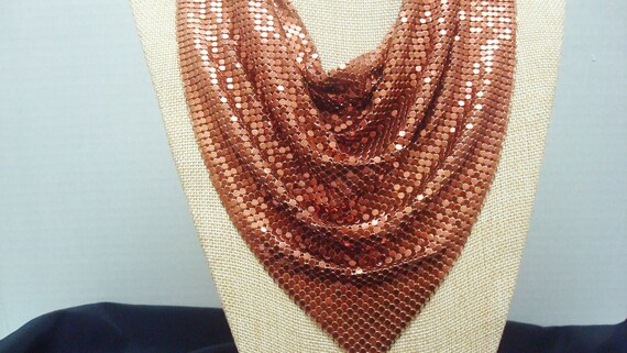 Whiting and Davis Shimmering Copper Enamel Mesh B… - image 2