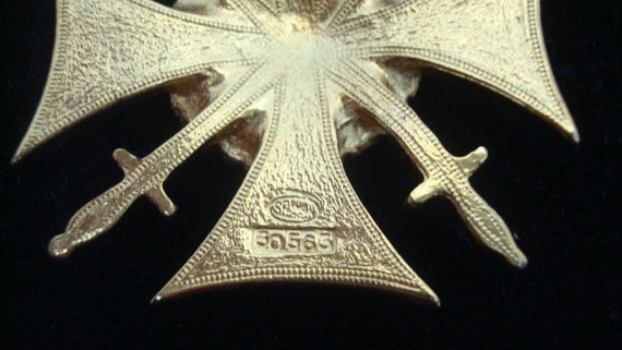 Sphinx Butler & Wilson Red Enamel Cross Brooch, F… - image 7