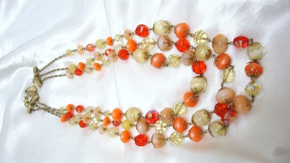 Vendome Yellow Opaline Bead Orange Opaline Bead  … - image 4