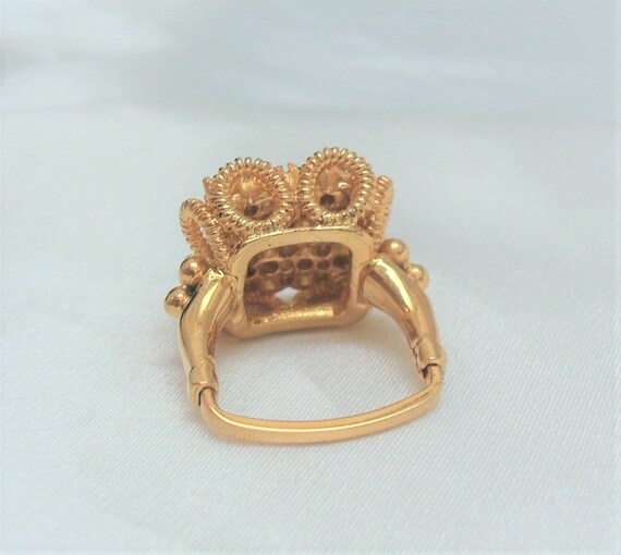 Vendome Red Rhinestone Grid Pattern Adjustable Sq… - image 4